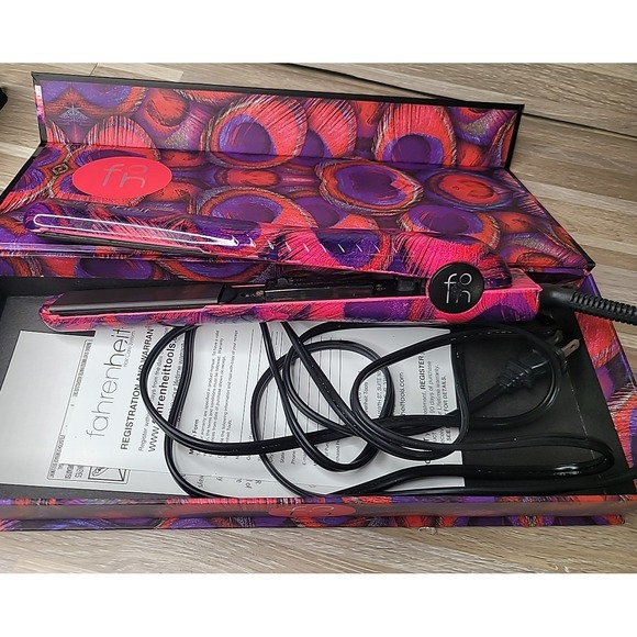 Fahrenheit Hair Care Ceramic Hair Straightener Peacock Design Limited Edition - Picture 9 of 12